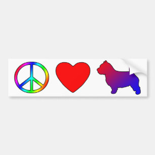 Adesivo Para Carro Terrier de Norwich do amor da paz
