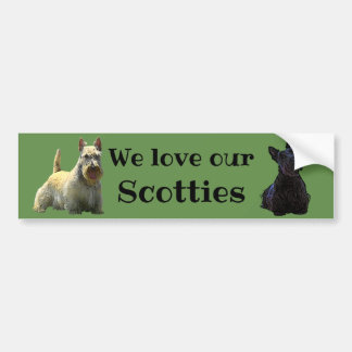 Adesivo Para Carro Terrier Escocês, Nós amamos nossos, Scotties/preto