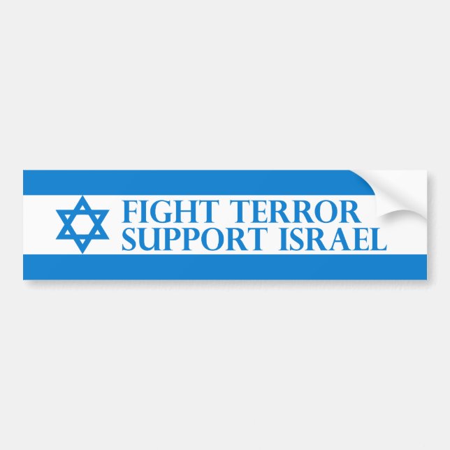 Adesivo Para Carro Terror da luta, apoio Israel (Frente)