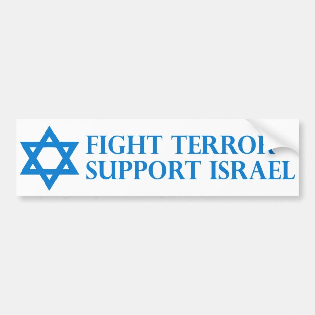 Adesivo Para Carro Terror da luta, apoio Israel (Frente)