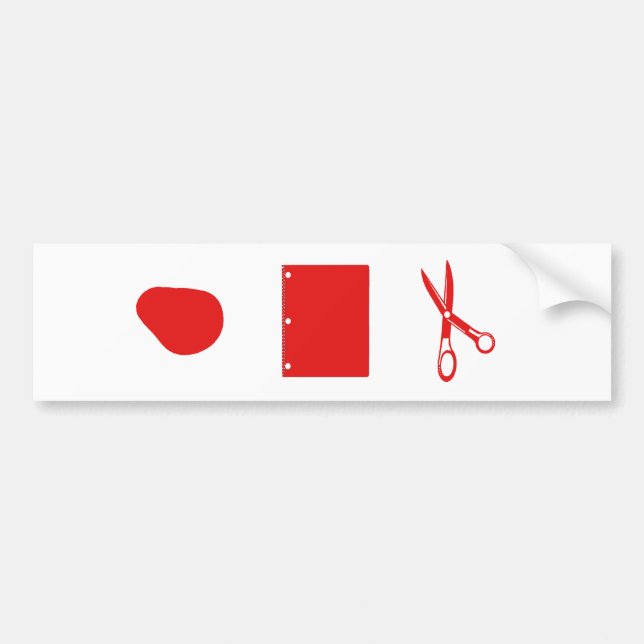 Adesivo Para Carro tesouras de papel da rocha (Frente)