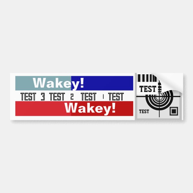 Adesivo Para Carro Teste o padrão Wakey Wakey Car Magnet (Frente)