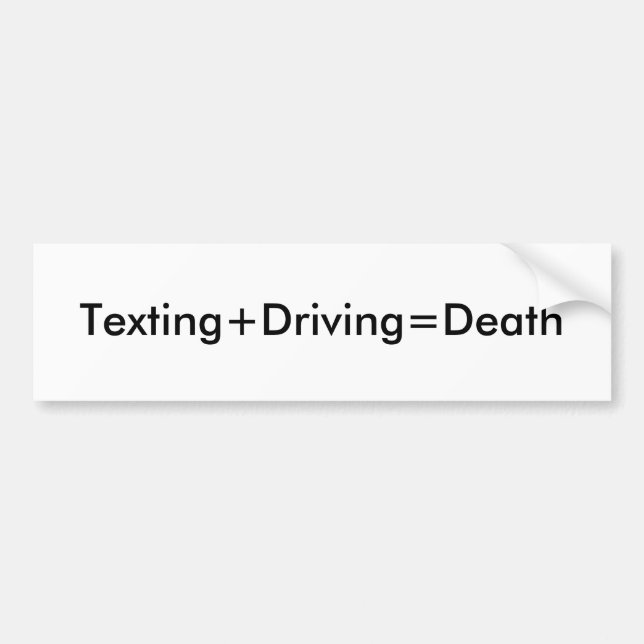 Adesivo Para Carro Texting+Driving=Death (Frente)