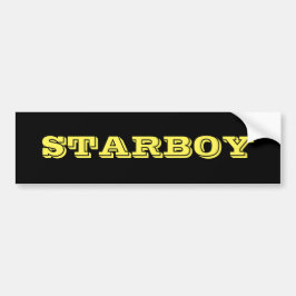 Adesivo Para Carro Texto customizável de STARBOY em um fundo preto