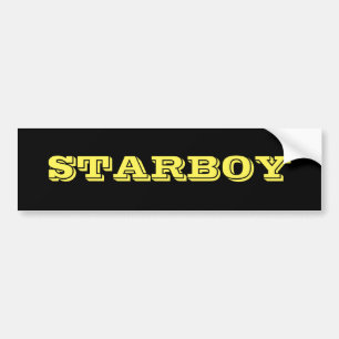 Adesivo Para Carro Texto customizável de STARBOY em um fundo preto