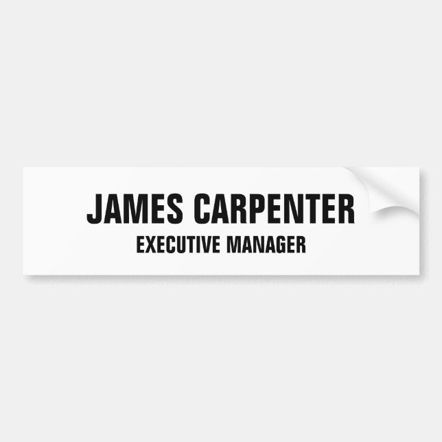 Adesivo Para Carro Texto Negrito Branco Branco Moderno Profissional (Frente)