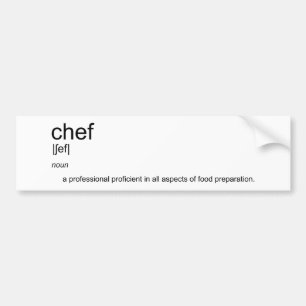 Adesivo Para Carro texto original de design CHEF definição dicionário