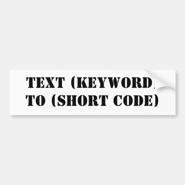 ADESIVO PARA CARRO TEXTO (PALAVRA-CHAVE) A (CÓDIGO CURTO) (Frente)