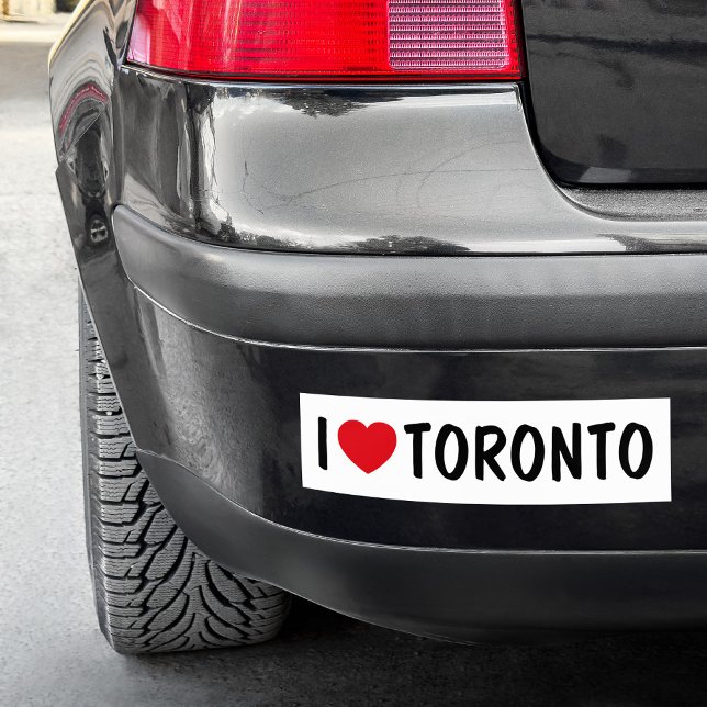 Adesivo Para Carro Texto Personalizado I Love Toronto (Create Your Own Custom Text I Love BLANK Bumper Sticker)