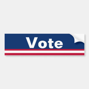 Adesivo Para Carro Texto Personalizado Votação em branco e azul