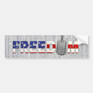 Adesivo Para Carro texto sobre liberdade e dog tags militares na made