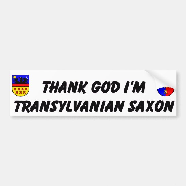 Adesivo Para Carro Thank God I'm Transylvanian Saxon (Frente)