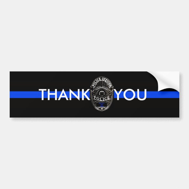 ADESIVO PARA CARRO THANK YOU BACK THE BLUE BUMPER STICKER (Frente)