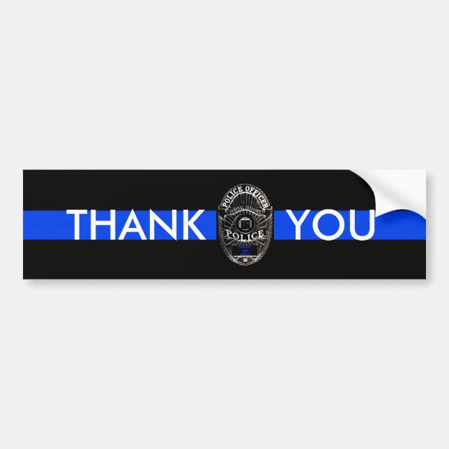 ADESIVO PARA CARRO THANK YOU POLICE BUMPER STICKER (Frente)