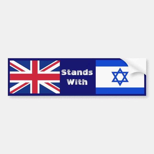 Adesivo Para Carro The UK/Britain Stands With Israel (Frente)