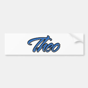 Adesivo Para Carro Theo Name blue Aufkleber Sticker Autoaufkleber