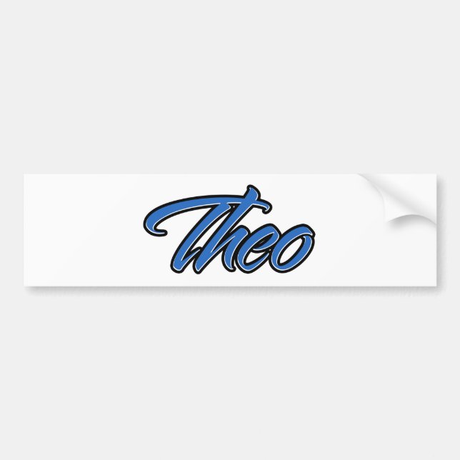 Adesivo Para Carro Theo Name blue Aufkleber Sticker Autoaufkleber (Frente)