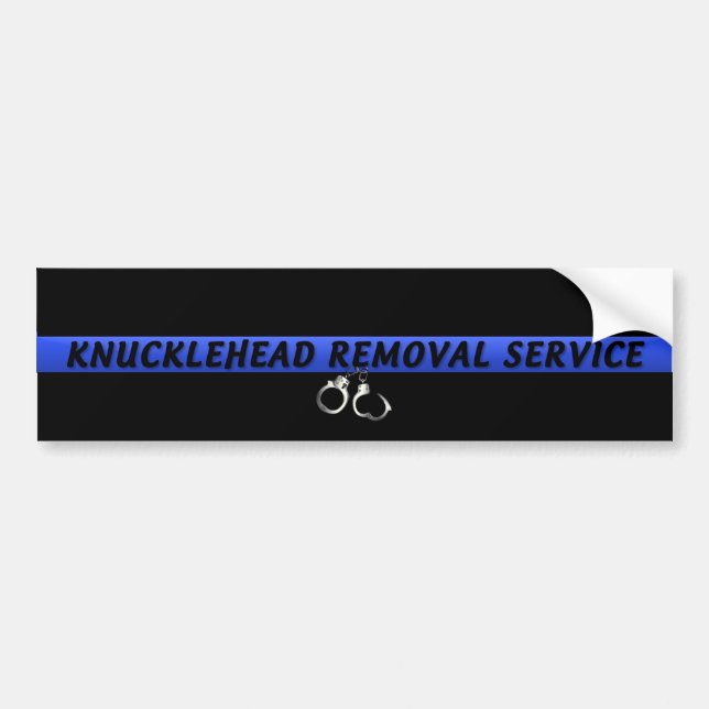 Adesivo Para Carro Thin Blue Line Knucklehead Removal Service (Frente)