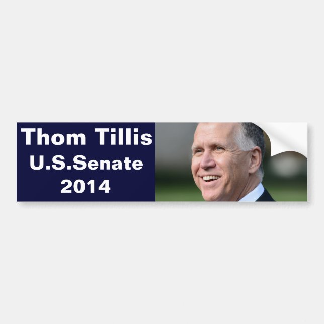 Adesivo Para Carro Thom Tillis para o Senado dos EUA (Frente)