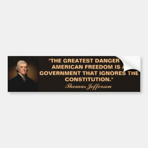 Adesivo Para Carro Thomas Jefferson Constitucional Citar o Bumper Sti