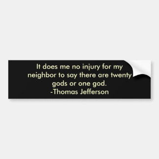 Adesivo Para Carro Thomas Jefferson na tolerância religiosa