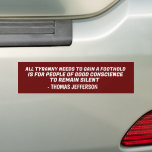 ADESIVO PARA CARRO THOMAS JEFFERSON TYRANNY QUOTE PATRIOT
