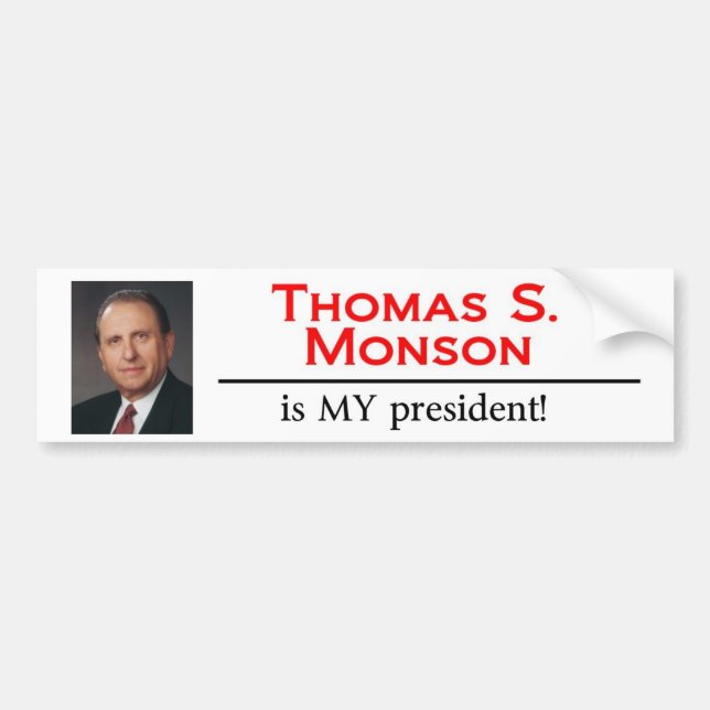 Adesivo Para Carro Thomas S. Monson é MEU presidente! (Frente)