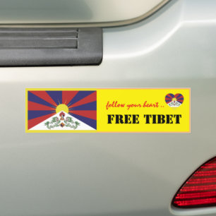 Adesivo Para Carro Tibete e Liberdade no Tibete, assuntos do Coraçã