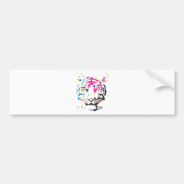 Adesivo Para Carro Tigre do arco-íris (Frente)