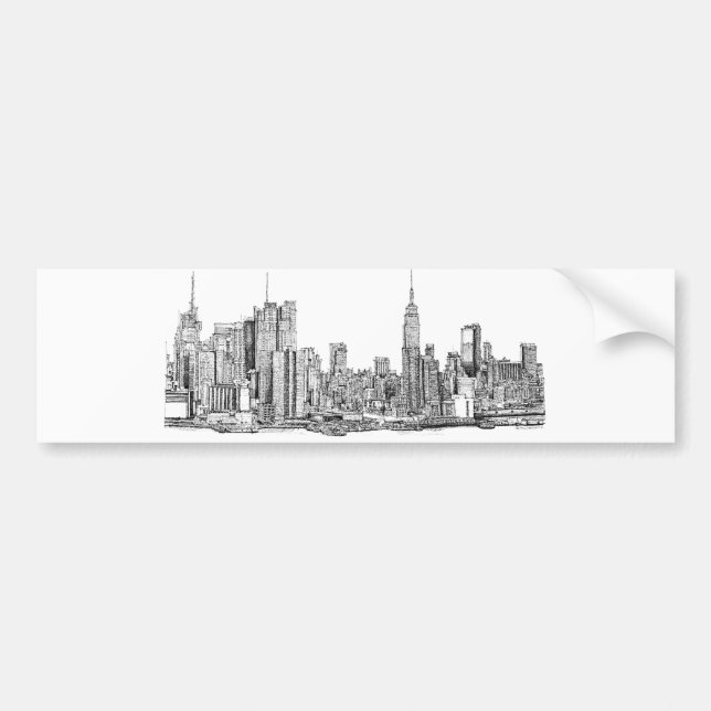 Adesivo Para Carro Tinta da skyline de New York (Frente)