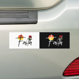 Adesivo Para Carro Tipografia Faith Preta Com Rosa