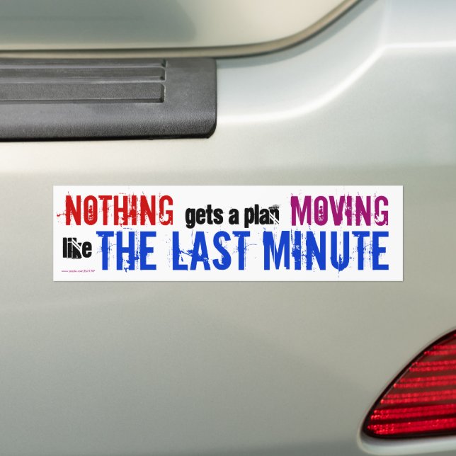 Adesivo Para Carro Tipografia Humorística de Procrastinador de Último (No carro)