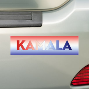 Adesivo Para Carro Tipografia Kamala vermelha, branca e patriótica az