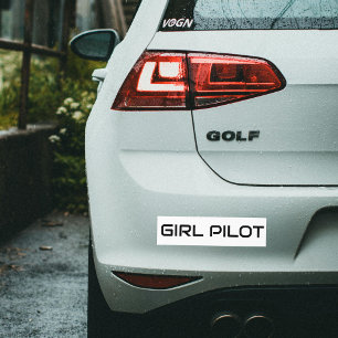 Adesivo Para Carro Tipografia PILOTO de MENINA minimalista,Aviação si