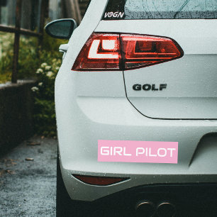 Adesivo Para Carro Tipografia PILOTO MAIS Minimalista, Rosa, Aviação