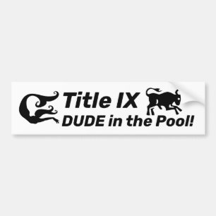 Adesivo Para Carro Título IX DUDE na Piscina! Pare de apagar a Nataçã