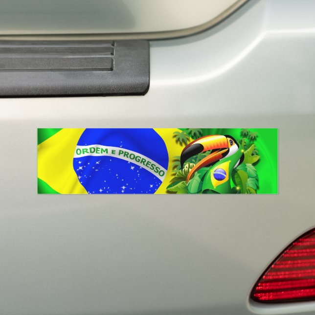 Adesivo Para Carro Toco Toucan com bandeira do Brasil (No carro)