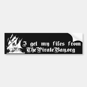 Adesivo Para Carro TPB - Eu obtenho meus arquivos de ThePirateBay.org