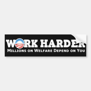 Adesivo Para Carro Trabalhe mais contra obama