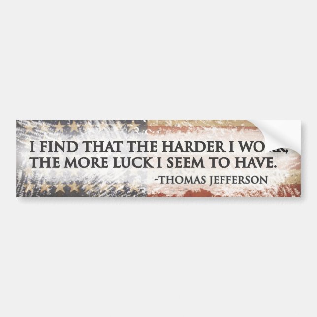 Adesivo Para Carro Trabalho duro = sorte (Frente)