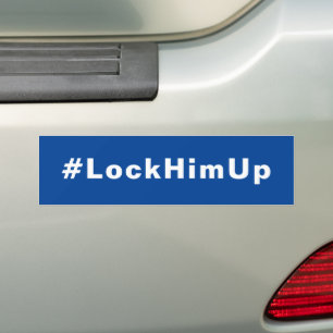 Adesivo Para Carro Tranque-o #LockHimUp Blue White Bumper Sticker