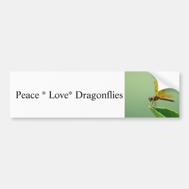 Adesivo Para Carro Tranquilidade com Dragonflies Bumper Sticker (Frente)
