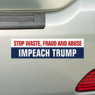 Adesivo Para Carro Travar Fraude e Abuso de Resíduos - Impeach Trump