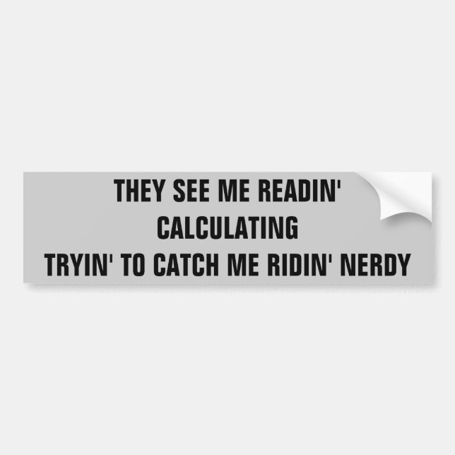 Adesivo Para Carro Trave-me Ridin Nerdy (Frente)