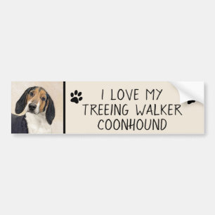 Adesivo Para Carro Treing Walker Coonhound Painting - Arte Original
