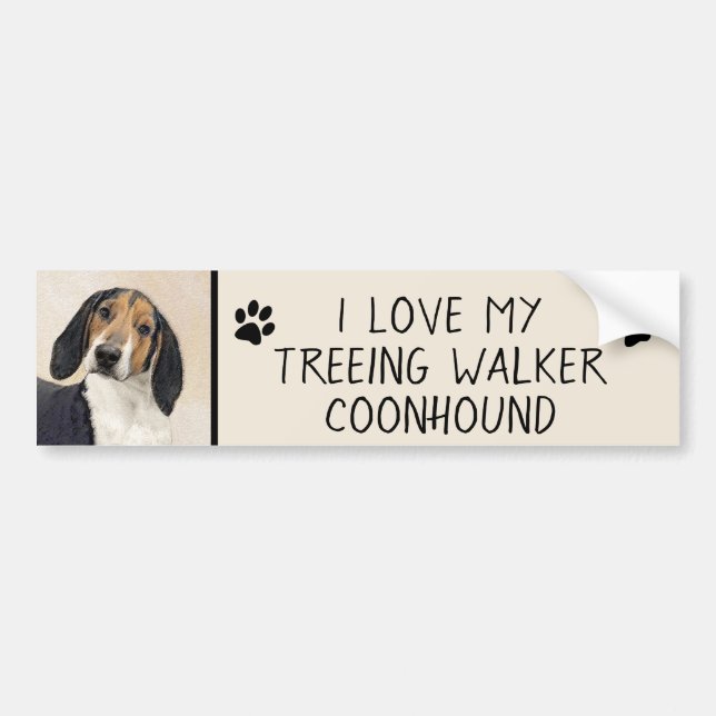Adesivo Para Carro Treing Walker Coonhound Painting - Arte Original (Frente)