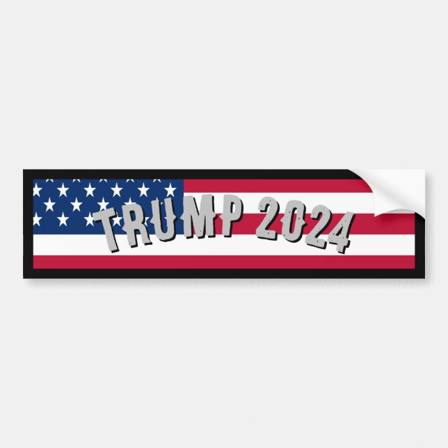 Adesivo Para Carro Trump 2024 American Flag (Frente)