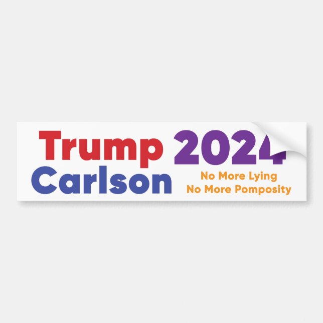 Adesivo Para Carro Trump 2024 Bumper Sticker com Tucker Carlson (Frente)