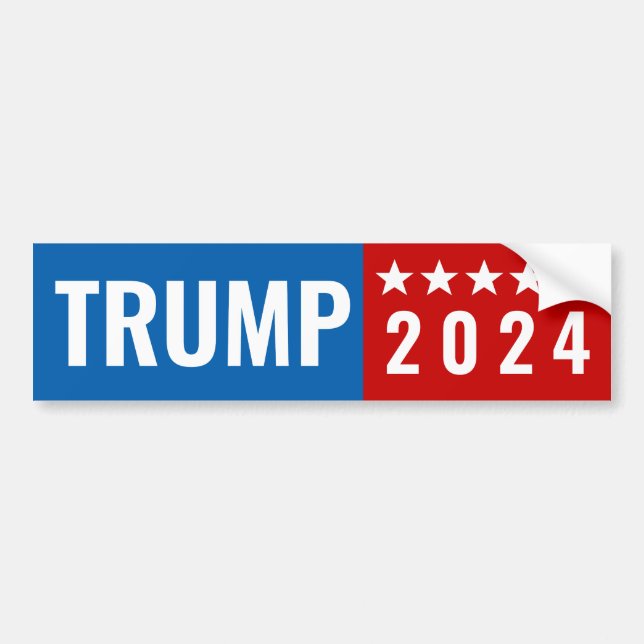 Adesivo Para Carro Trump 2024 Red and Blue w/Stars (Frente)