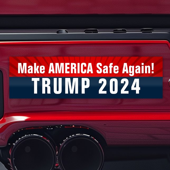 Adesivo Para Carro Trump 2024 Torna a América SEGURA novamente (trump 2024 bumper sticker make america safe again
)
